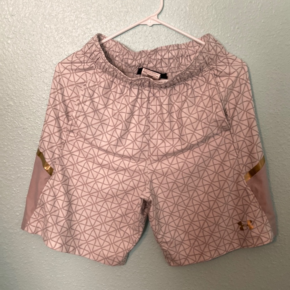 Mens White, gold, silver under armor basketball shorts